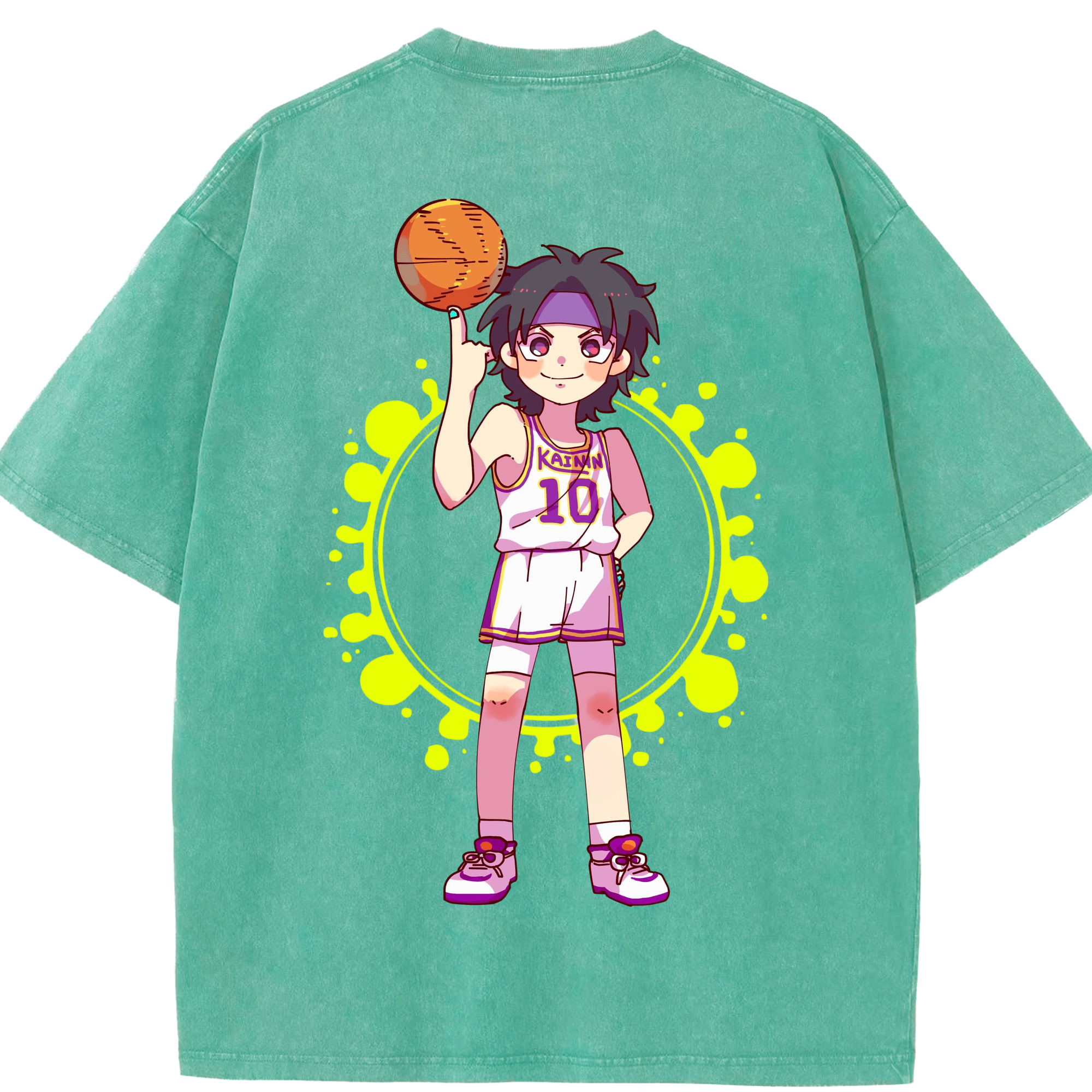 SLAM DUNK／スラムダンク 綿100% ヴィンテージ風 半袖Tシャツ（背面プリント）